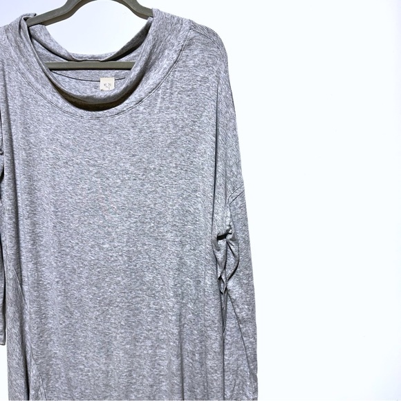 FREE PEOPLE Grapevine Tunic Split Side Long Sleeve Ribbed Knit Top Grey Size M - Picture 6 of 15